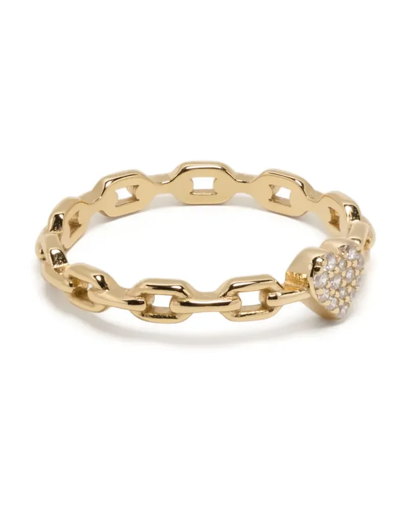 Eshvi Golden Heart Ring Gold