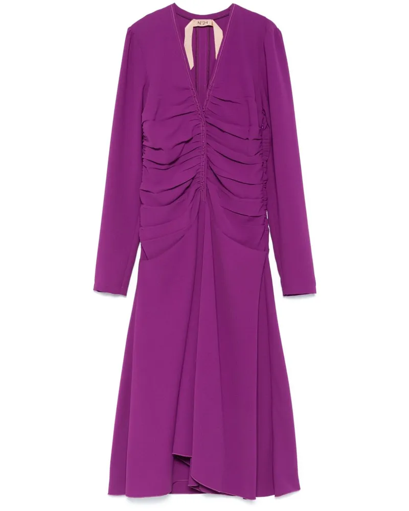N° 21 Mittellanges Kreppkleid - Violett Violett