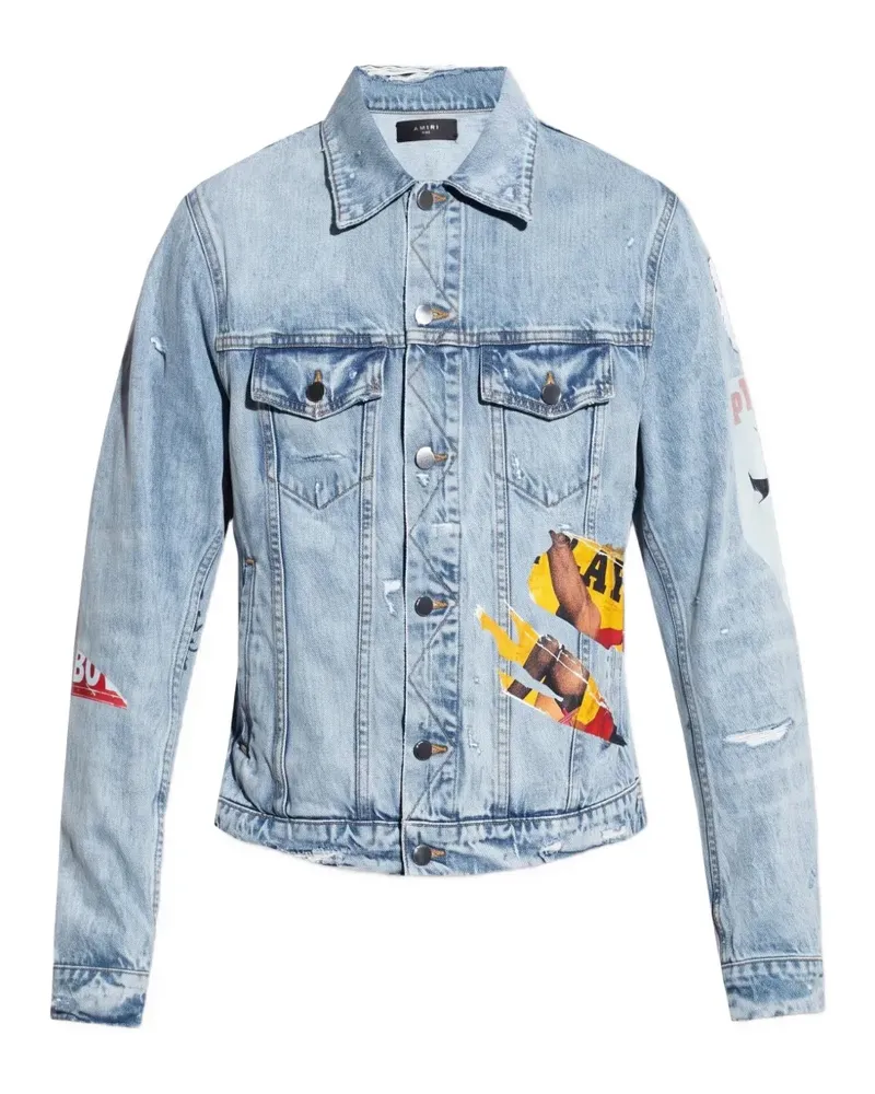 Amiri patchwork denim jacket - Blau Blau
