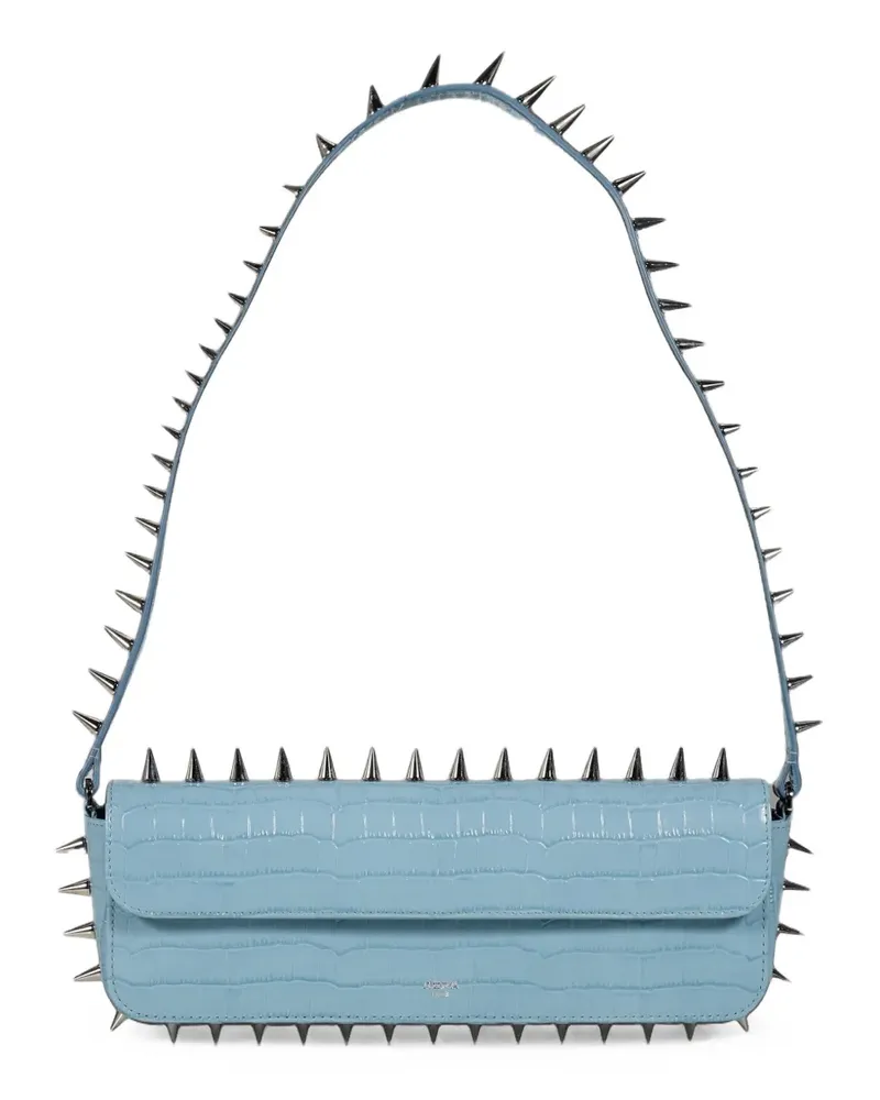 ABRA Spike crocodile-effect leather shoulder bag - Blau Blau