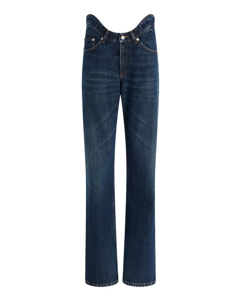 Jean Paul Gaultier curvy-waistband straight-leg jeans - Blau Blau