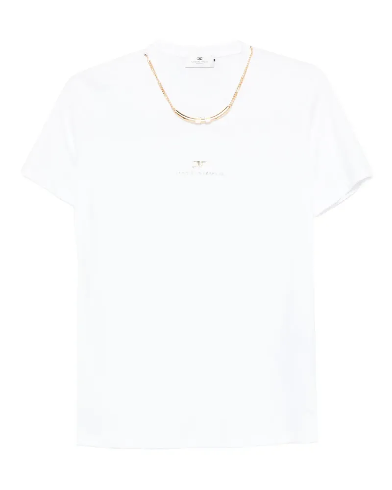 Elisabetta Franchi T-Shirt mit Kettendetail - Weiß Weiß