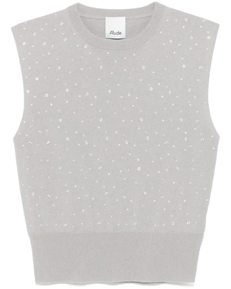 ALLUDE Kristallverziertes Trägershirt - Grau Grau