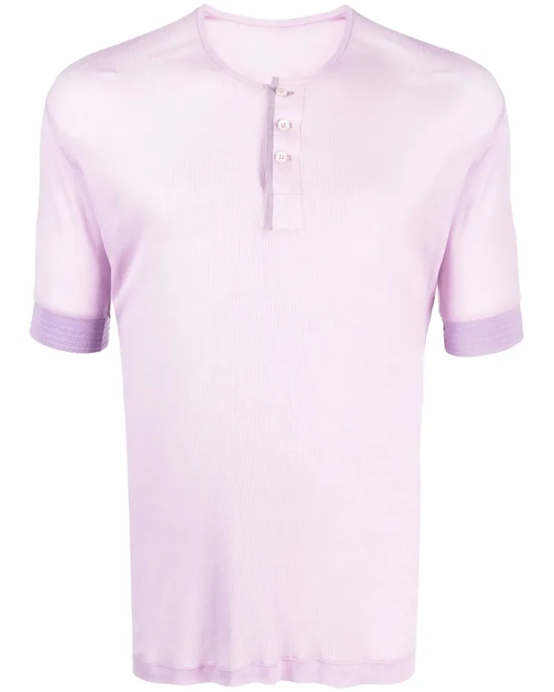 Maison Margiela T-Shirt mit Henley-Kragen - Violett Violett