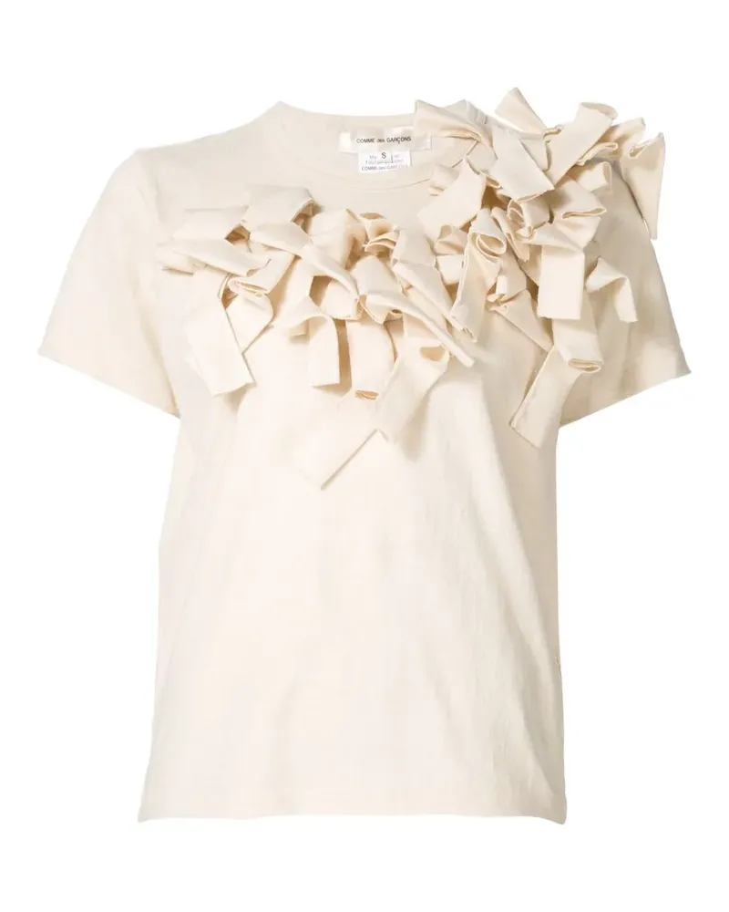 Comme des Garçons T-Shirt mit gerüschter Applikationen - Nude Nude