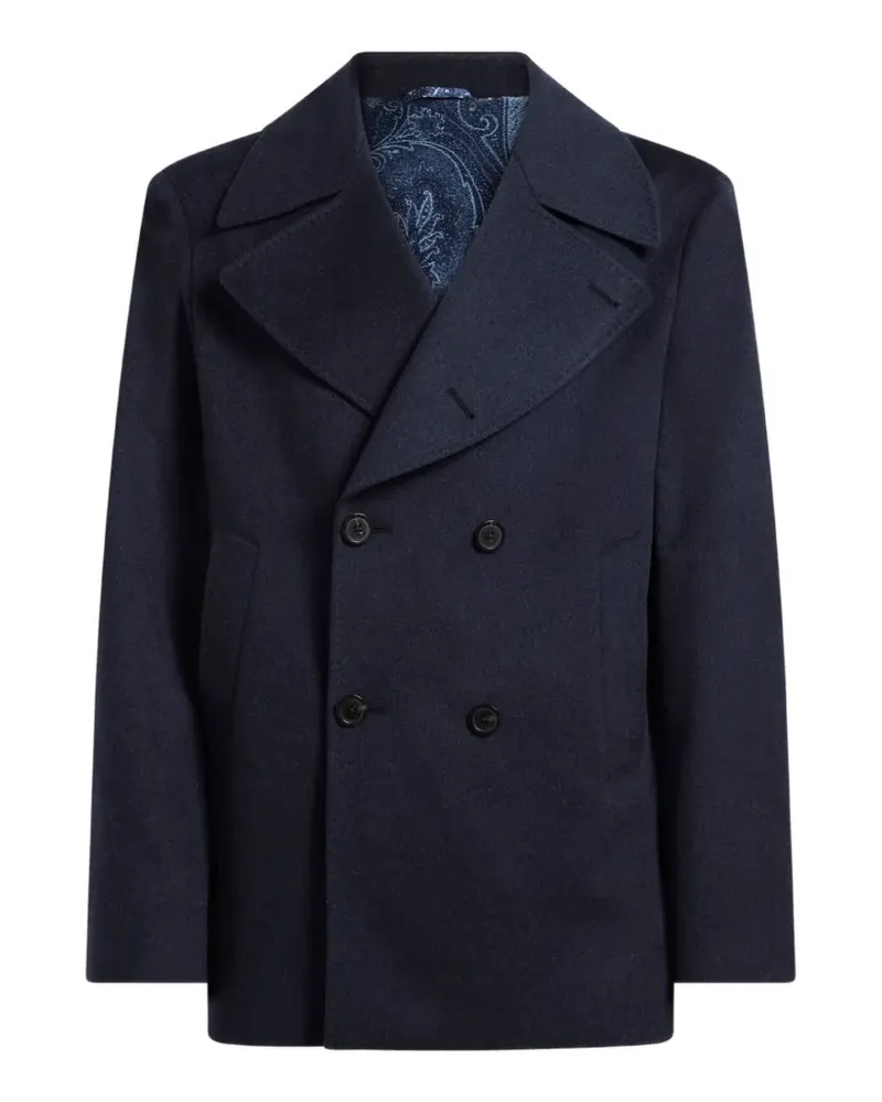 Etro cashmere cloth pea coat - Blau Blau