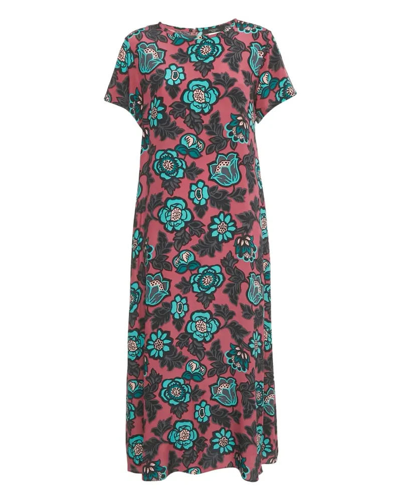Max Mara Aral flowing floral silk midi dress - Rosa Rosa