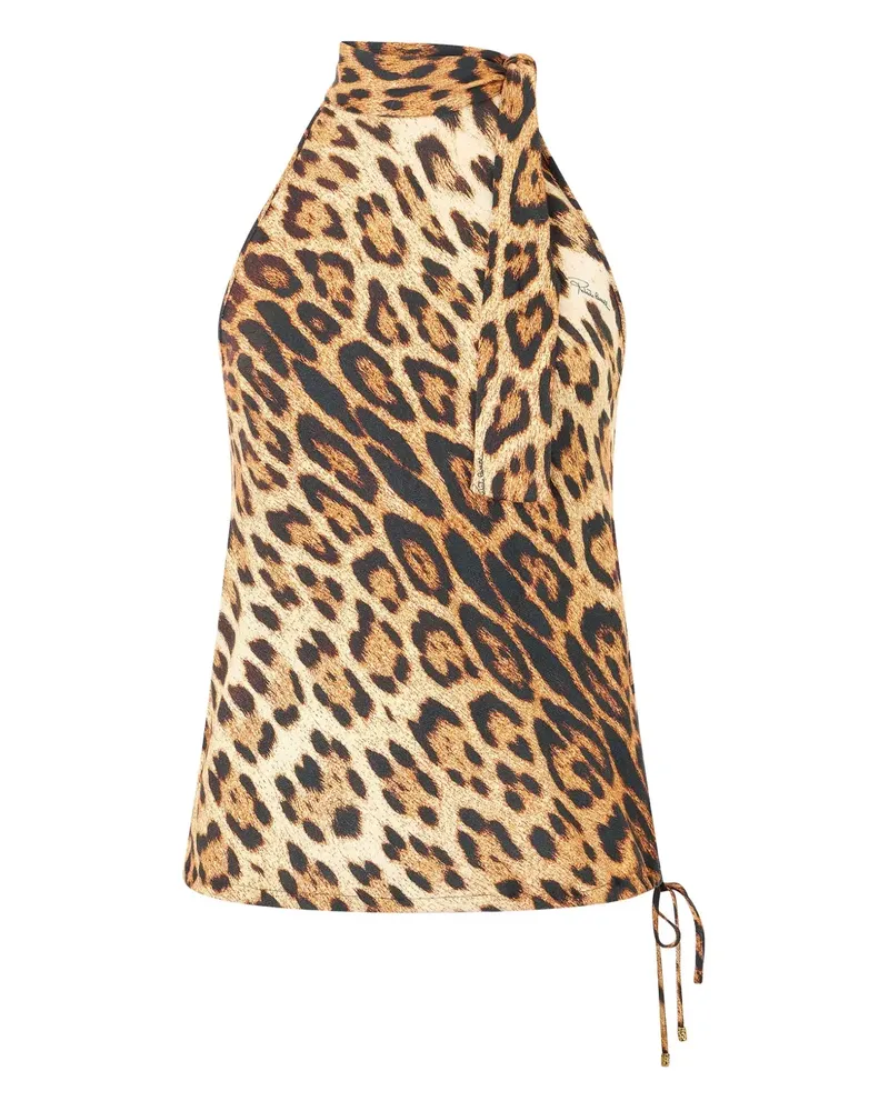 Roberto Cavalli Neckholder-Top mit Leoparden-Print - Braun Braun