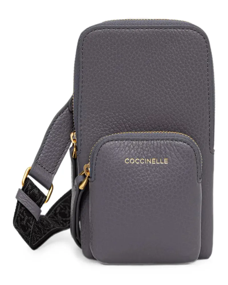 Coccinelle mini  Pixie grained-leather phone bag - Grau Grau