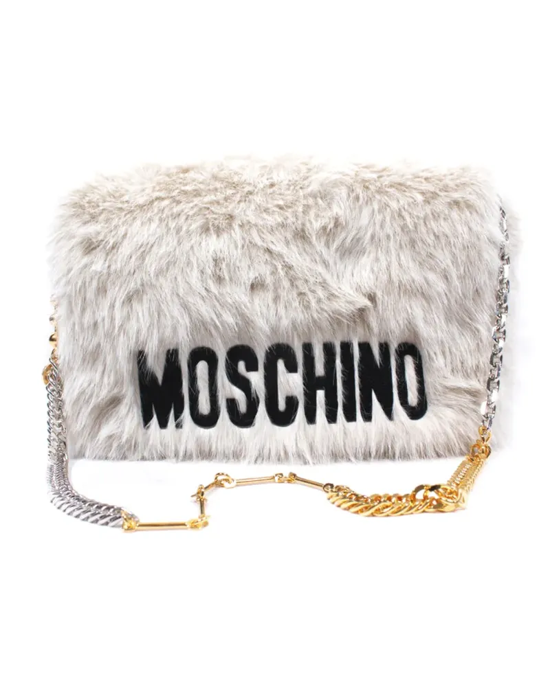 Moschino Schultertasche mit Logo - Weiß Weiß