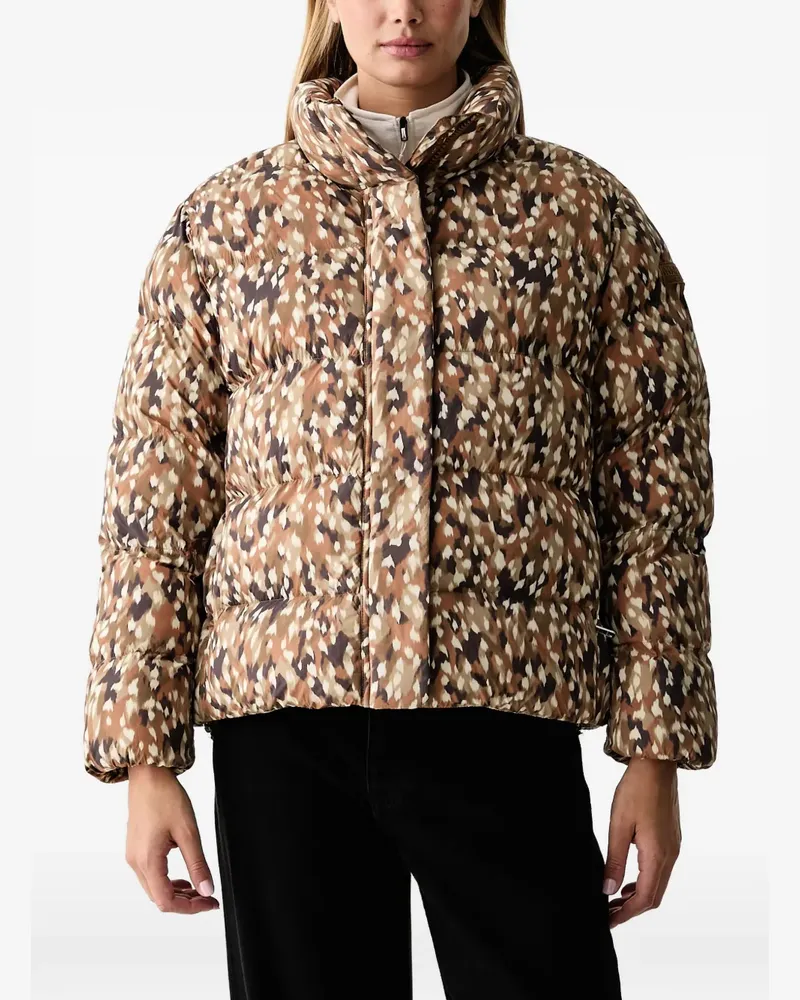 Napapijri Glane abstract-print puffer jacket - Braun Braun