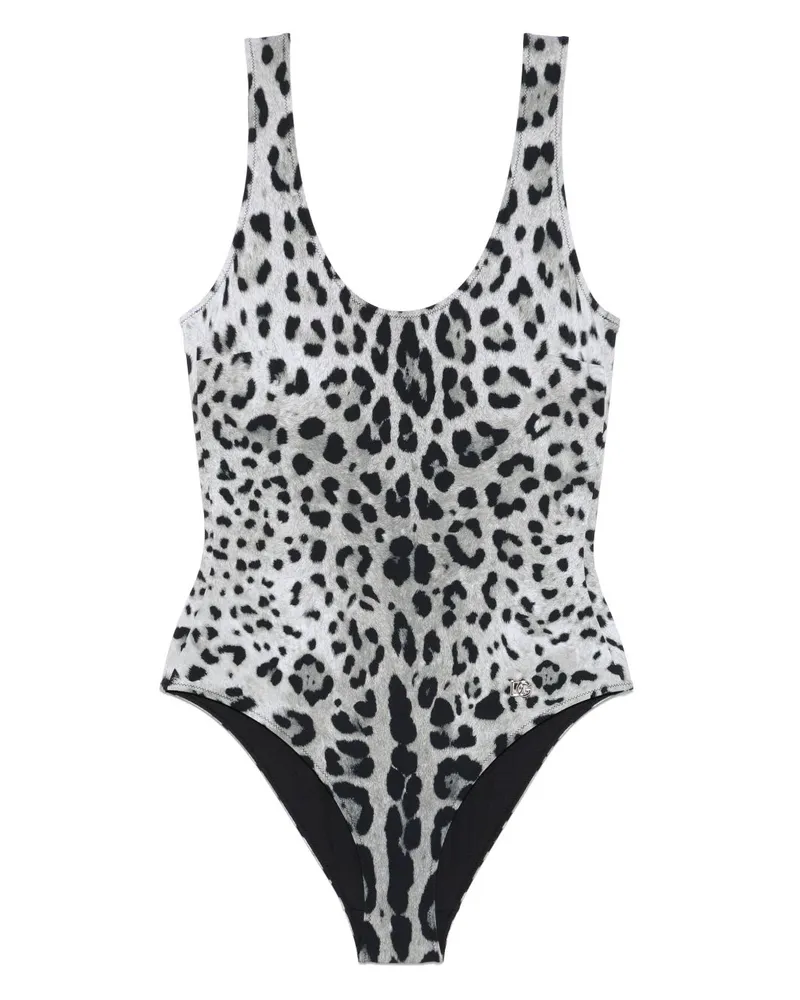 Dolce & Gabbana Badeanzug mit Leoparden-Print - Grau Grau