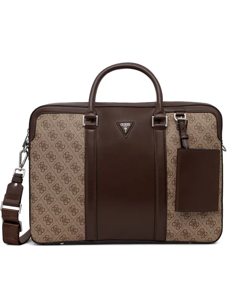 Guess Milano Aktentasche mit Logo-Print - Nude Nude
