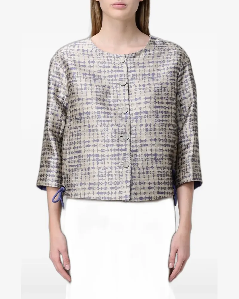 Emporio Armani jacquard-pattern drawstring jacket - Braun Braun