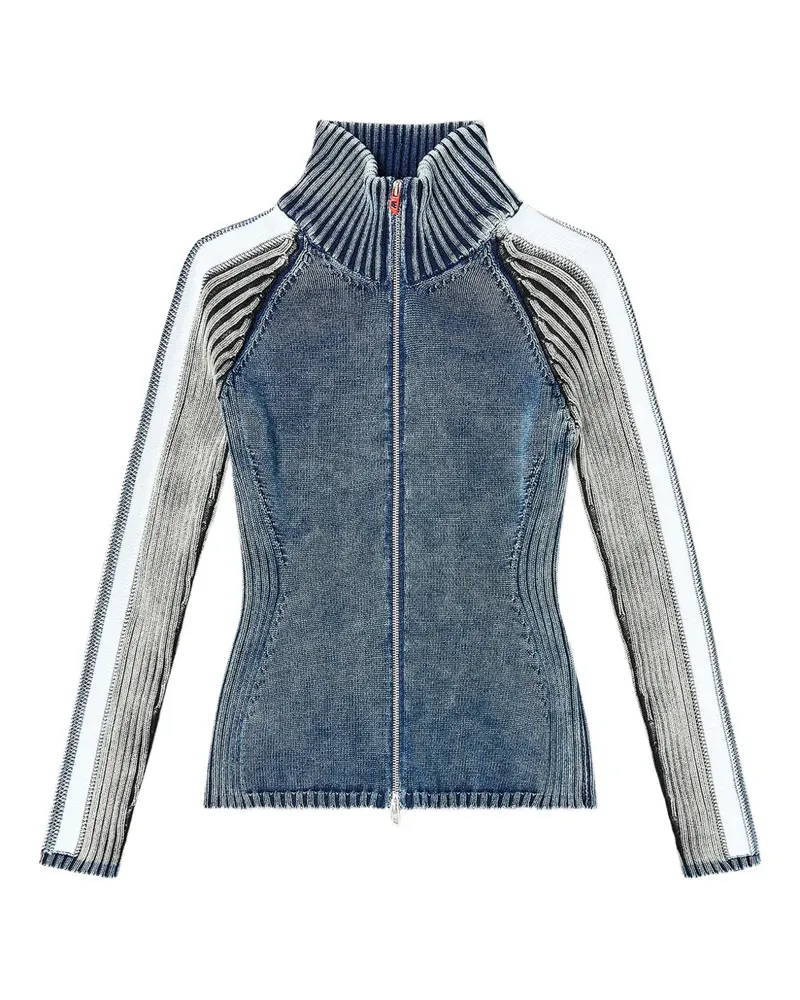 Diesel M-Estrella striped high-neck jacket - Blau Blau