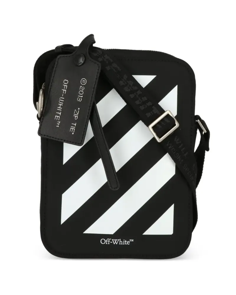 OFF-WHITE ZIp Tie Diagonals logo-print shoulder bag - Schwarz Schwarz