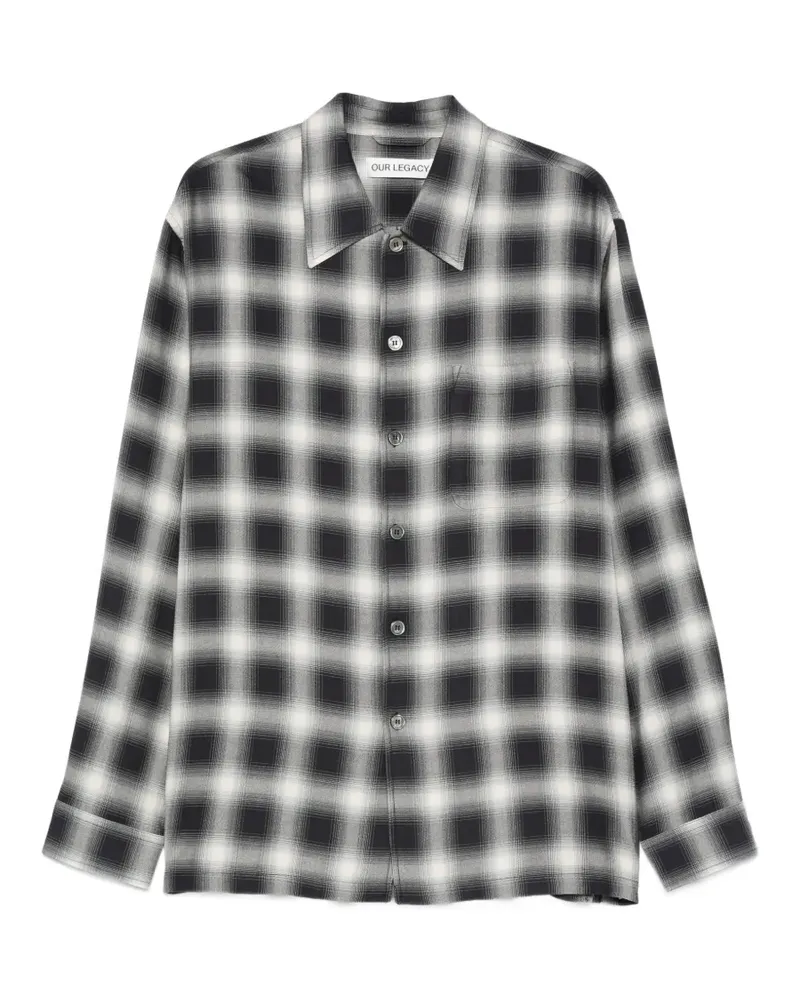 Our Legacy Every checked button shirt - Schwarz Schwarz
