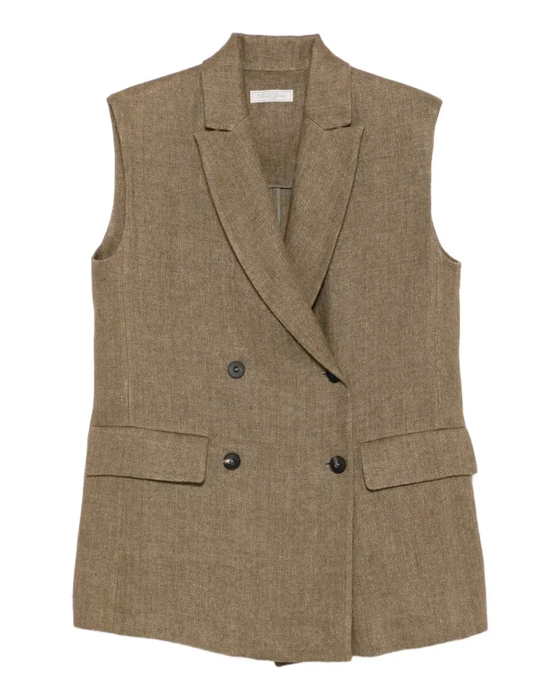 Antonelli Firenze Fernando herringbone waistcoat - Grün Grün