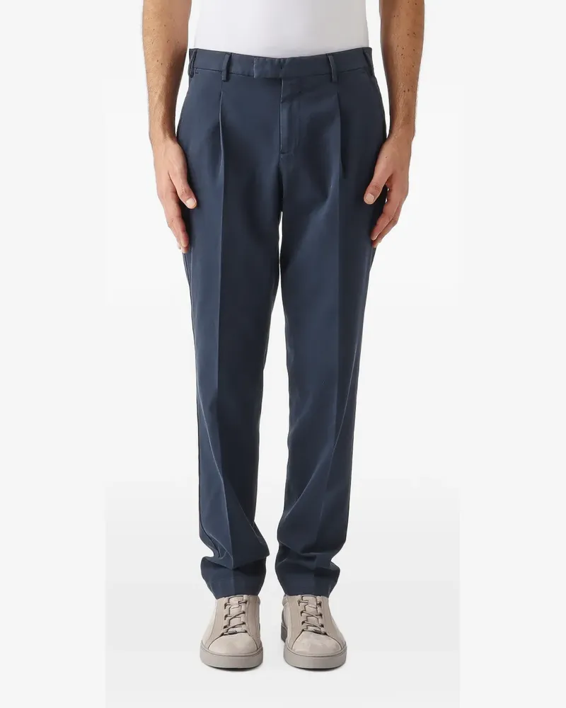 PT TORINO pleated-detail pressed-crease tailored trousers - Blau Blau