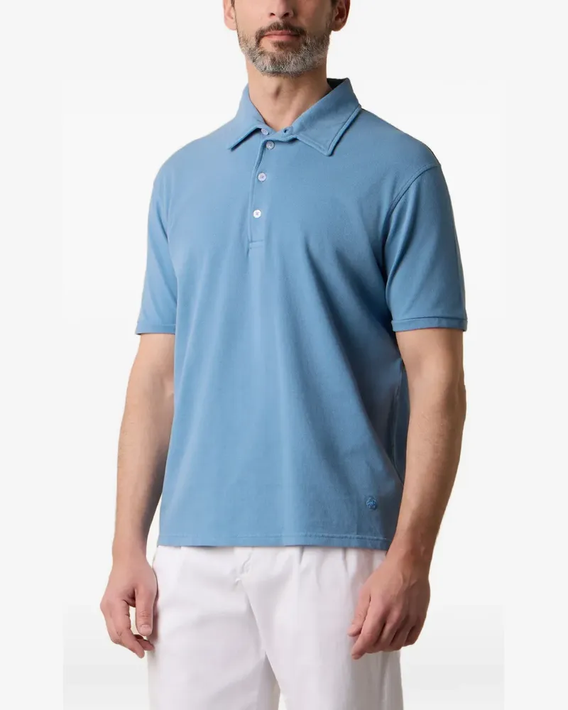 Brooks Brothers washed cotton-pique polo shirt - Blau Blau