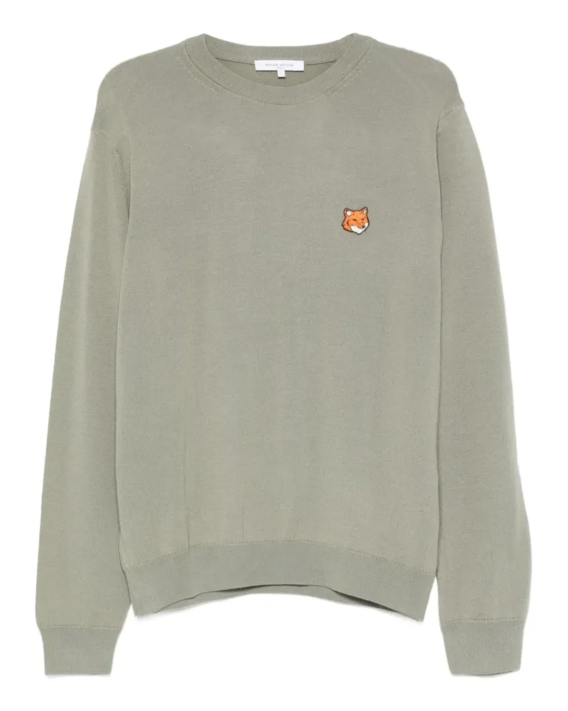 Kitsuné Pullover mit Fuchs-Stickerei - Grün Grün