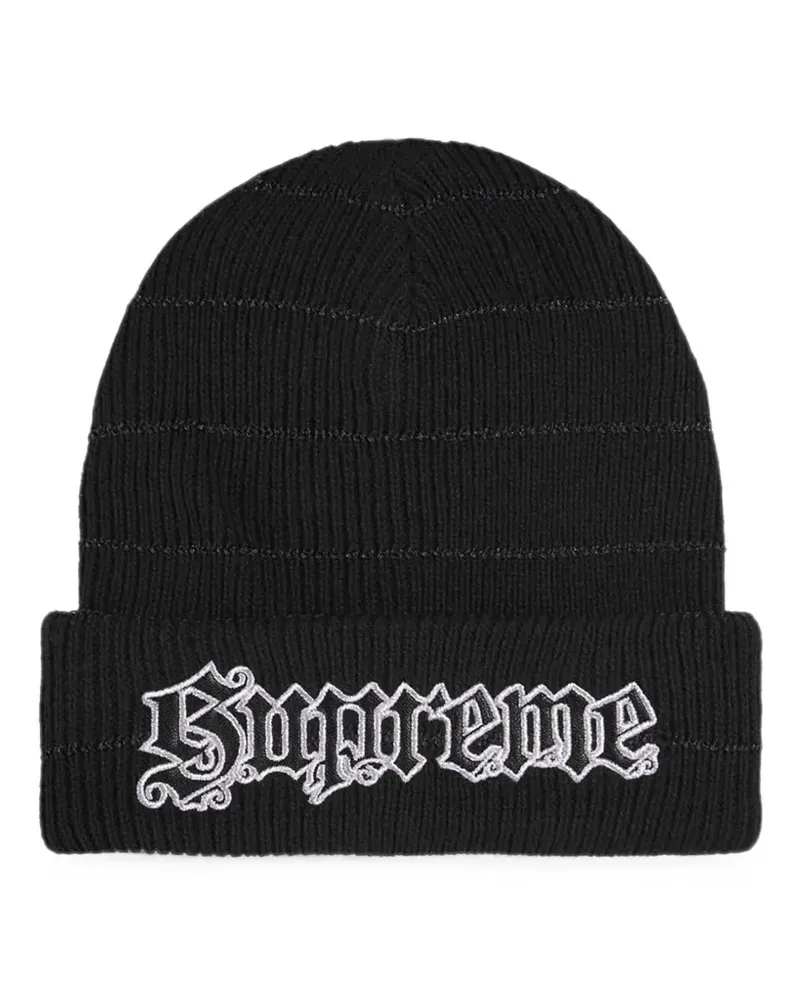 Supreme Being Beanie mit Metallic-Streifen - Schwarz Schwarz