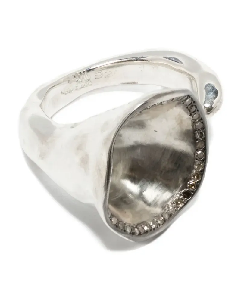 Rosa Maria Ehering aus Sterlingsilber mit Diamanten Silber