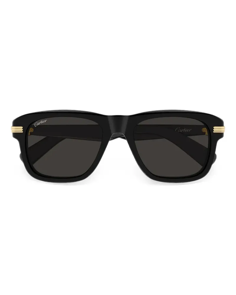 Cartier Sonnenbrille mit eckigem Gestell - Schwarz Schwarz