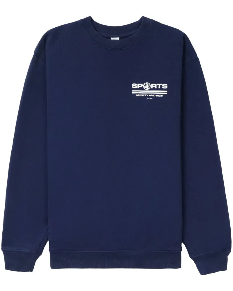 SPORTY & RICH Sweatshirt mit Logo-Print Blau