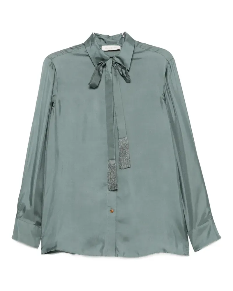 Zimmermann pussy-bow-collar shirt - Blau Blau