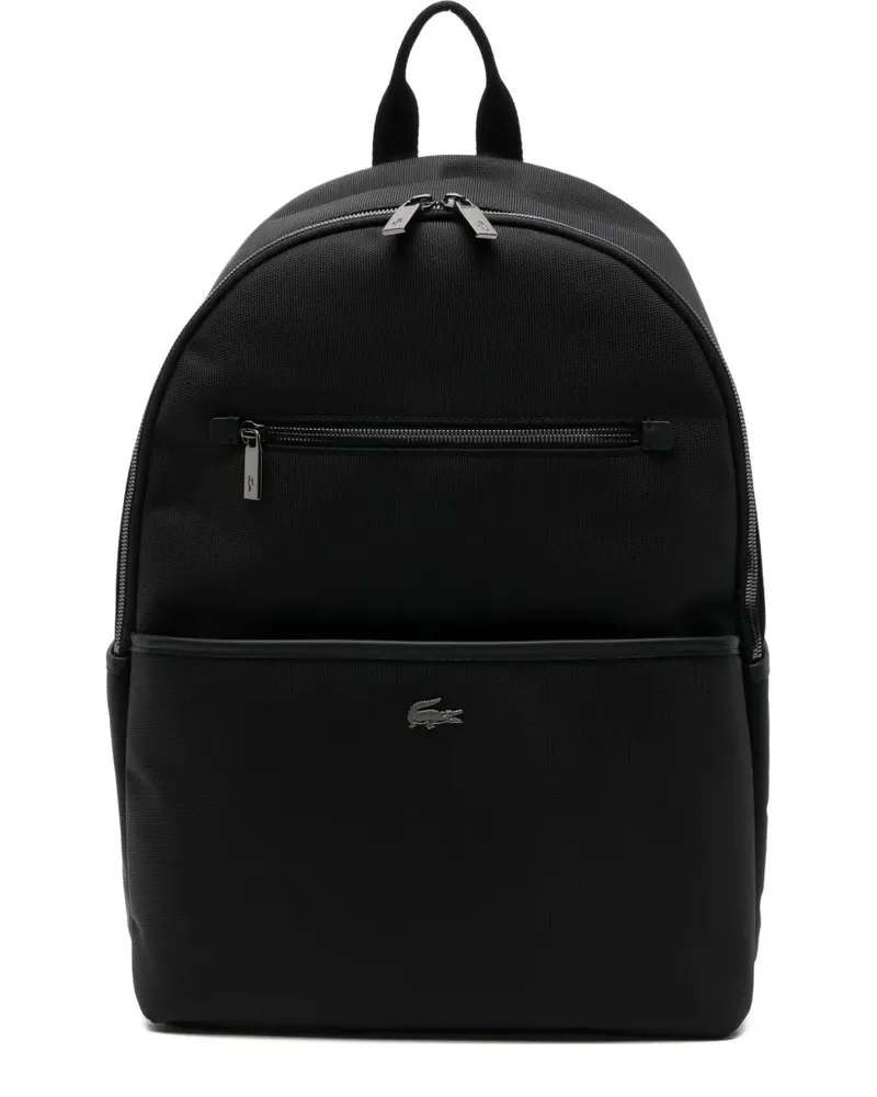 Lacoste Rucksack mit Logo-Schild - Schwarz Schwarz
