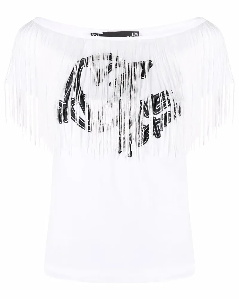 Moschino T-Shirt mit aufgesticktem Logo - Weiß Weiß