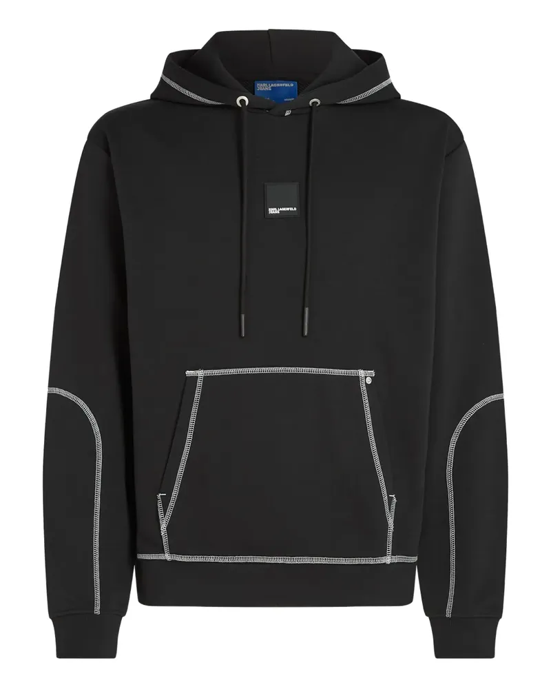 Karl Lagerfeld Hoodie mit Kontrastnähten - Schwarz Schwarz