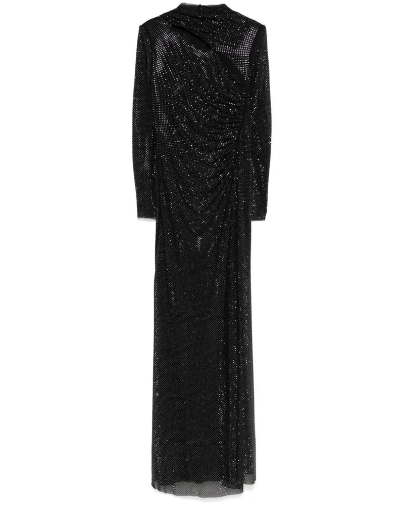 Self-Portrait Mesh-Maxikleid mit Strass - Schwarz Schwarz
