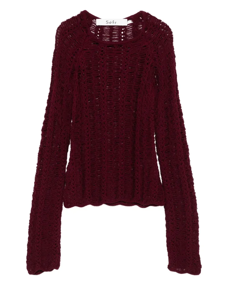 Séfr Pullover mit Lochstrickmuster - Rot Rot