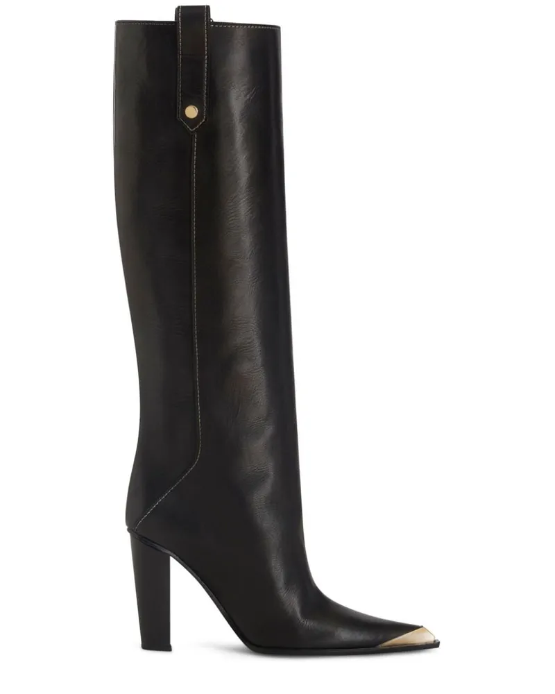 Etro Kniehohe Stiefel mit Metallic-Kape - Schwarz Schwarz