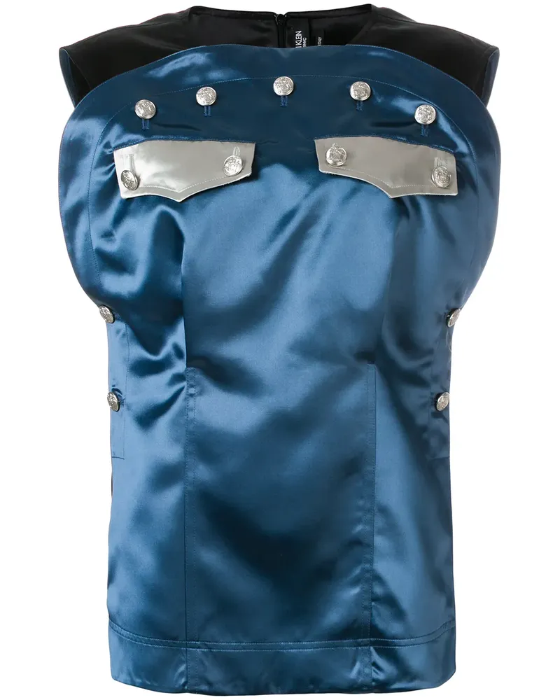 Calvin Klein Bluse mit Knopfverzierung - Blau Blau