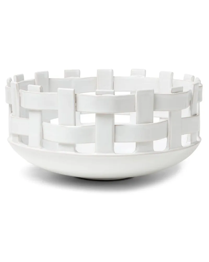 Brunello Cucinelli Gewebte Keramikschüssel Weiß