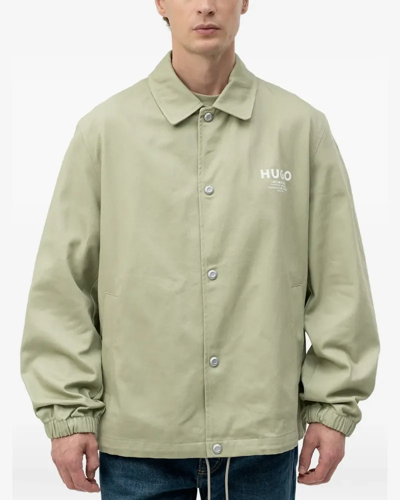 HUGO BOSS Jacke aus Baumwoll-Twill mit Logo - Nude Nude