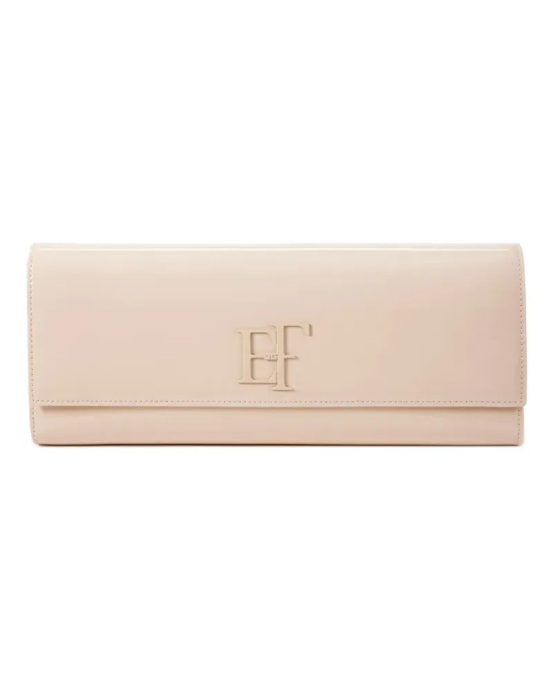 Elisabetta Franchi patent-leather clutch bag - Nude Nude