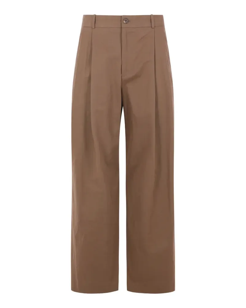 The Row pleated mid-rise trousers - Braun Braun