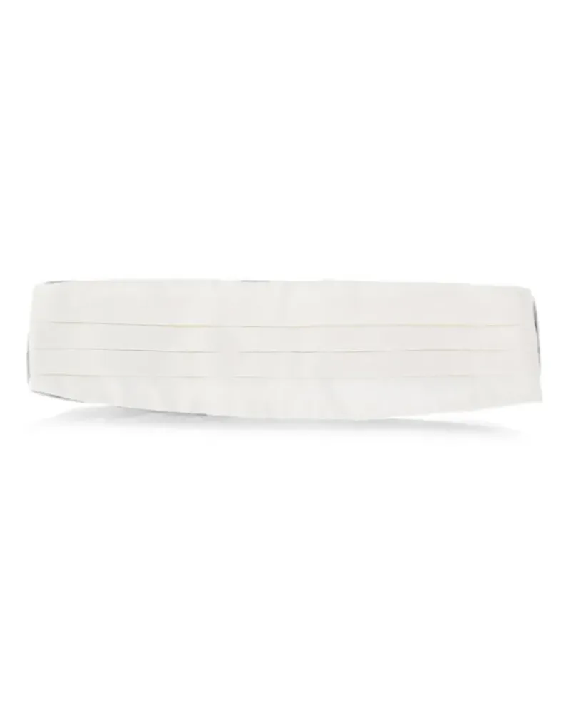 Corneliani pleated silk cummerbund - Weiß Weiß