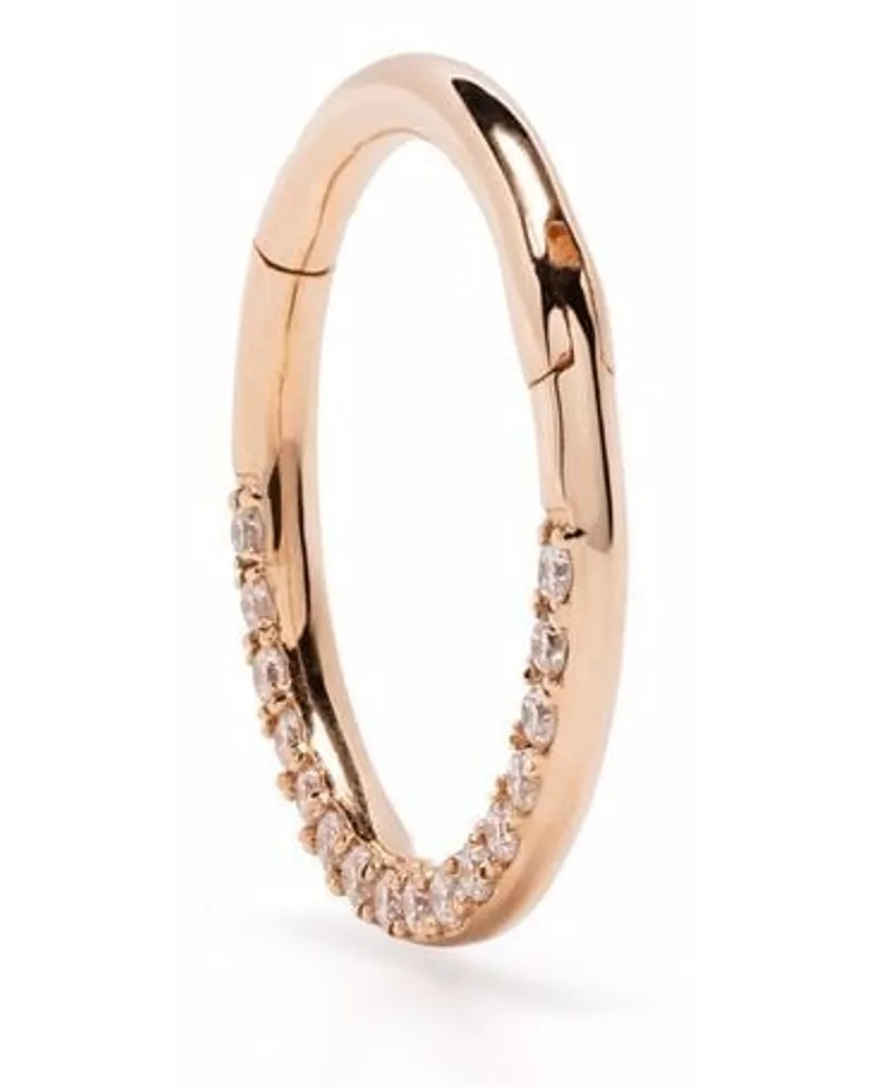 DJULA 18kt Rotgoldcreole mit einem Diamanten - Rosa Rosa