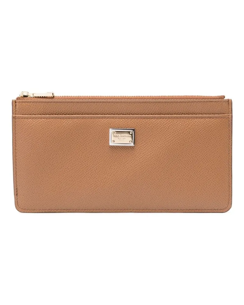 Dolce & Gabbana Portemonnaie mit Logo-Schild - Braun Braun