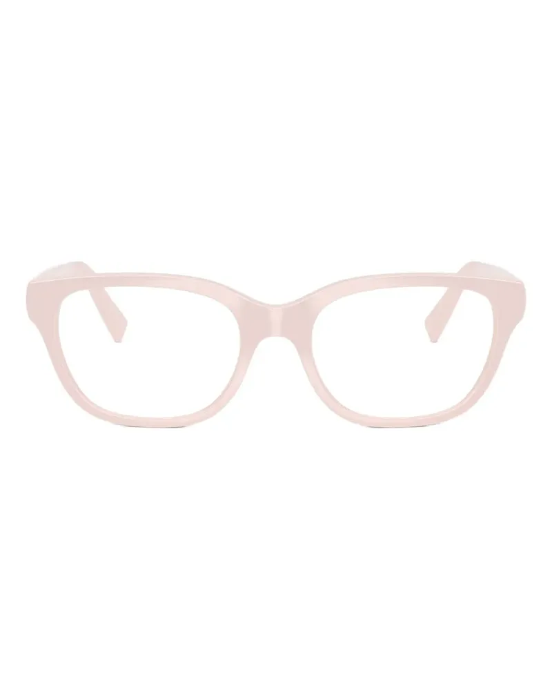 Miu Miu Cat-Eye-Brille mit Logo-Schild - Rosa Rosa