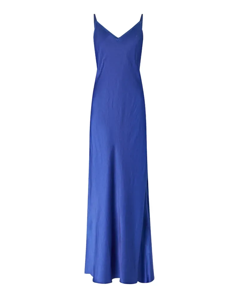 Pinko Langes Kleid aus Satin - Blau Blau