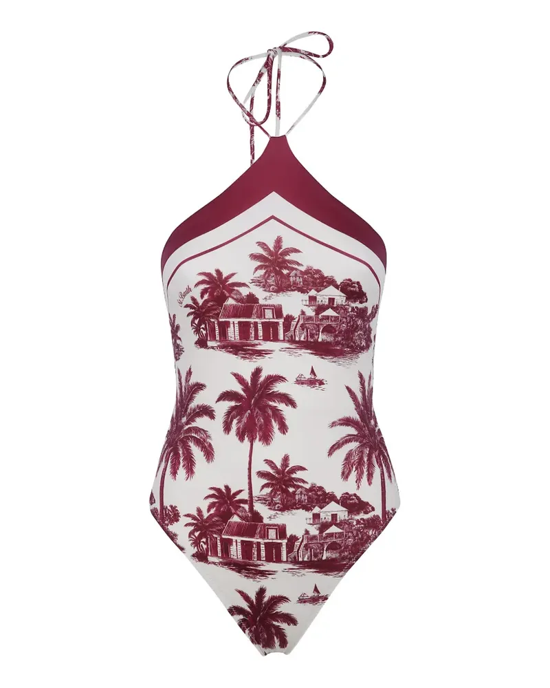 MC2 Saint Barth Badeanzug mit Neckholder - Weiß Weiß
