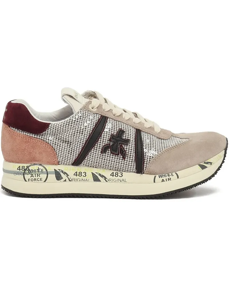 Premiata Sneakers mit Pailletten - Nude Nude
