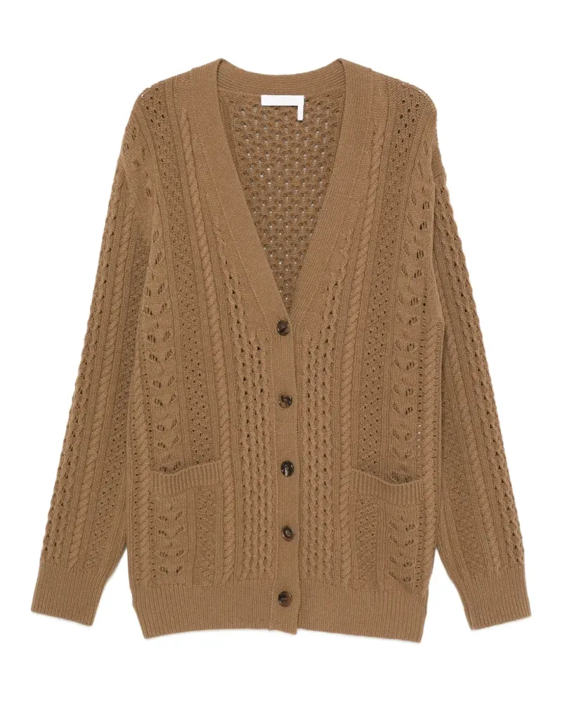 Chloé cable-knit pointelle cardigan - Grün Grün