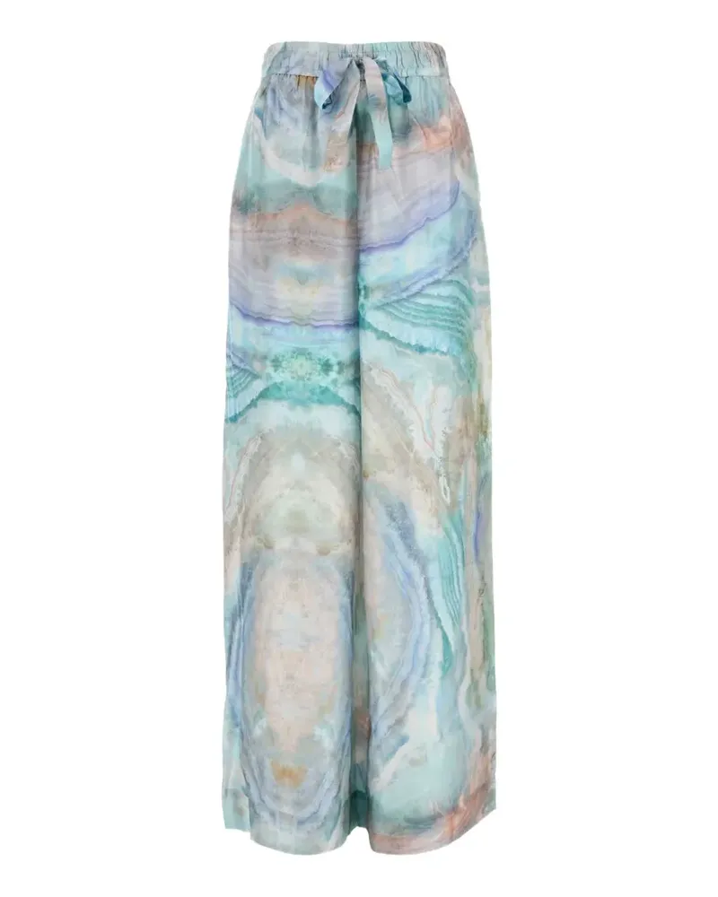Zimmermann Illuminate marble-print trousers - Blau Blau